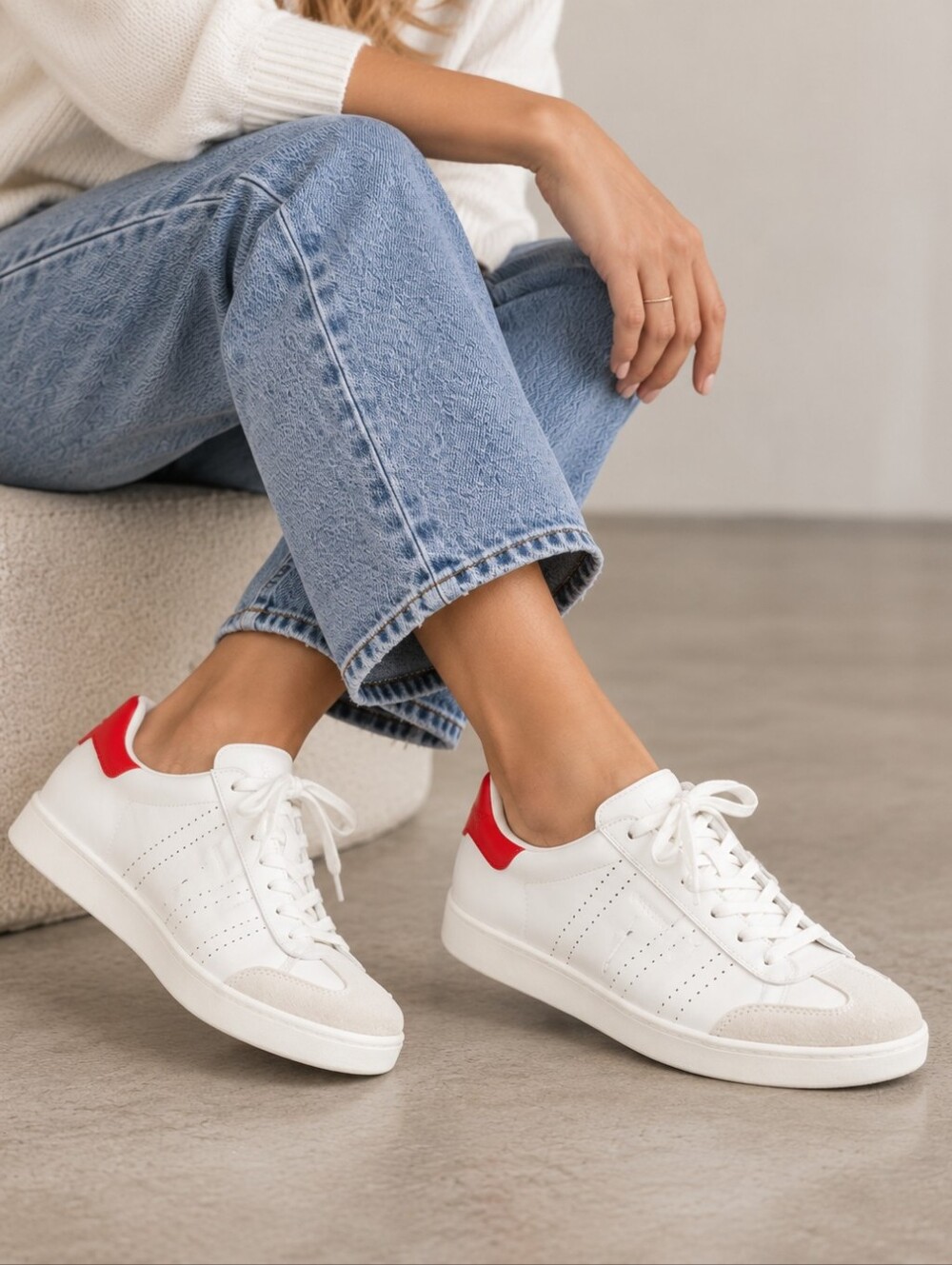 Frankie 4 Drew White Leather Sneakers Size 9